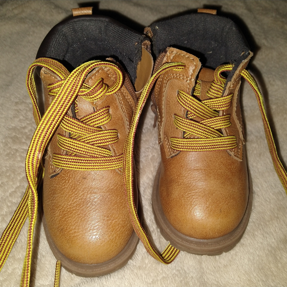 Carter's Brown Kids Boots with Yellow Laces